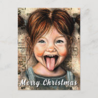 Verspieltes Mädchen Lustige Weihnachtskarte