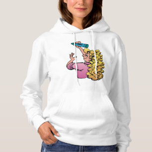 Verspieltes Mädchen mit Buntstift Hoodie