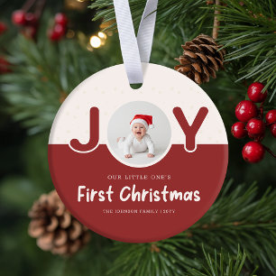 Verspieltes Neugeborenes Foto Erstes Weihnachten Keramik Ornament