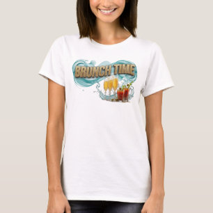 Verspieltes Orange BRUNCH TIME Textdesign T-Shirt