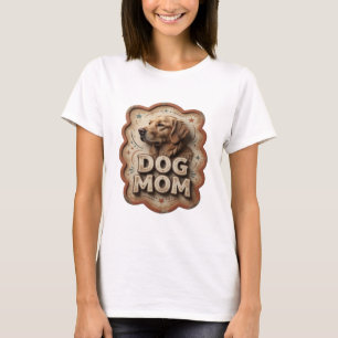 Verspieltes Orange DOG MOM künstlerisches Motiv T-Shirt