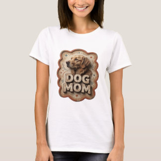 Verspieltes Orange DOG MOM künstlerisches Motiv T-Shirt