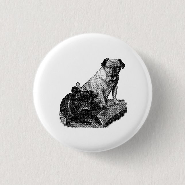Verspieltes Paar, Fröhlicher Pin Button (Vorderseite)