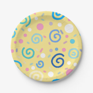 Verspieltes Pastell-Swirbelmuster Pappteller