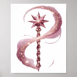Verspieltes Pink STAR WAND Zitat Design Poster