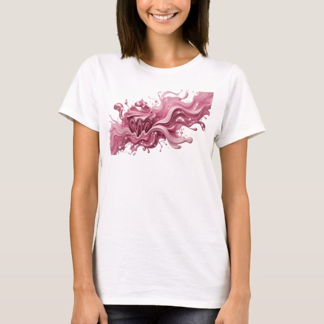 Verspieltes Rosa ABSTRACT ART Tragbare Kunst T-Shirt (Vorderseite)