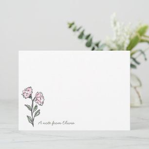 Verspieltes rosa Blumenschreibwarenset Dankeskarte