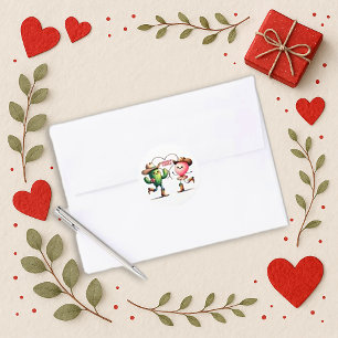 Verspieltes rosa Kawaii-Kaktus- und Ballon-Design Runder Aufkleber