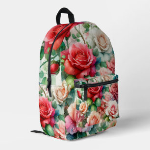 Verspieltes Rosenmuster Bedruckter Rucksack