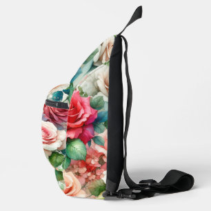 Verspieltes Rosenmuster Crossbody Bag