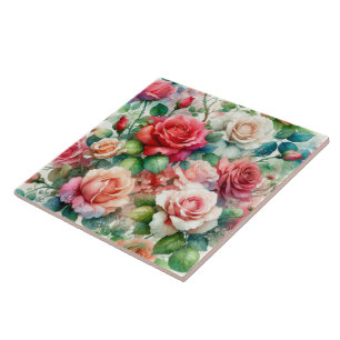 Verspieltes Rosenmuster Fliese