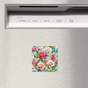 Verspieltes Rosenmuster Magnet
