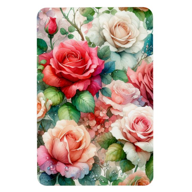 Verspieltes Rosenmuster Magnet (Vertikal)