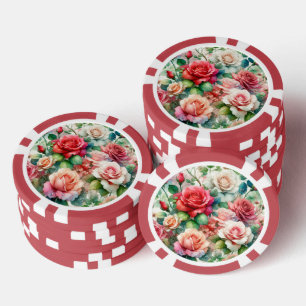 Verspieltes Rosenmuster Pokerchips