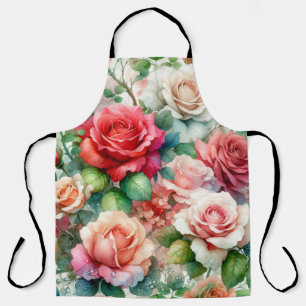 Verspieltes Rosenmuster Schürze