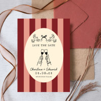 Verspieltes Rot Rosa gestreiftes Skizzen- Save-the