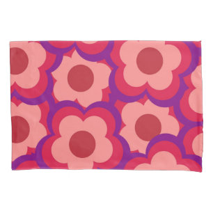 Verspieltes Rot- und Rosa-Blumen-Retro, Kräftiger  Kissenbezug