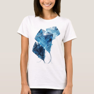 Verspieltes Silbernes BLUE ICE PYRAMIDEN Statement T-Shirt