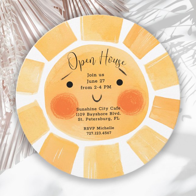 Verspieltes sonniges Open House Einladung (Von Creator hochgeladen)