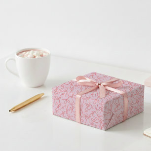 Verspieltes Süßes Rosa Schleifen Muster Mädchen Ge Geschenkpapier