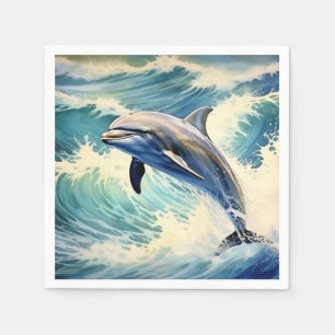 Verspieltes Wasserdelphin Serviette