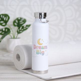 Verspieltes, weiches Pastell-Zitat auf Weiß Trinkflasche
