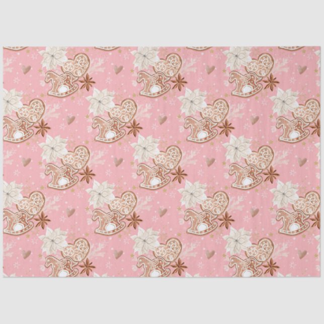 Verspieltes Weihnachtsplätzchen-Design Seidenpapier (Vorderseite)
