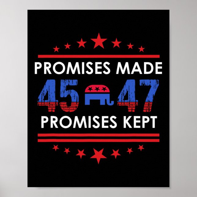 Versprechen Behalten Trump 45 47 Zeichen Poster (Vorne)