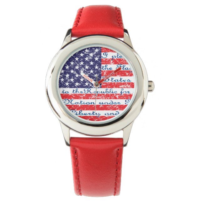 Versprechen der "Allegience USA Flag" Armbanduhr (Vorderseite)