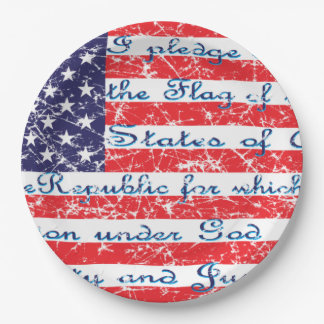 Versprechen der Flagge Allegiance USA Pappteller