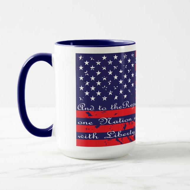 Versprechen der Flagge Allegiance USA Tasse (Links)