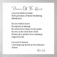 Versprechen der Liebe des Herzens Poster-Wand-Kuns