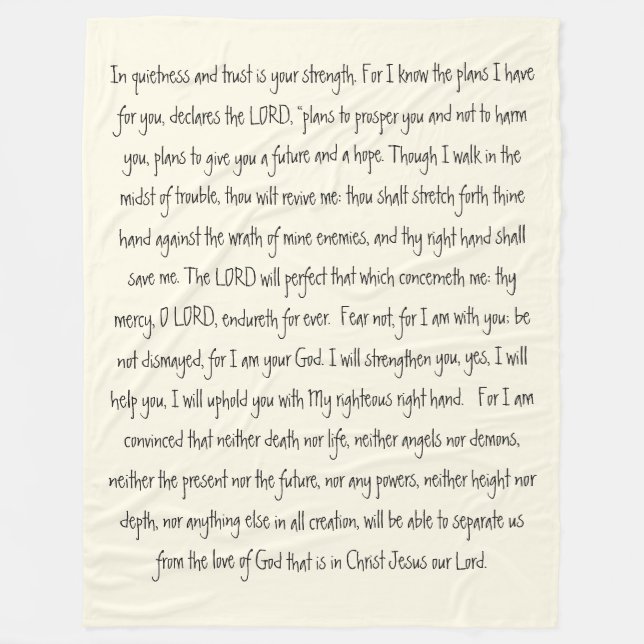 Versprechen-Gott-Bibel versifiziert Fleecedecke (Vorderseite)