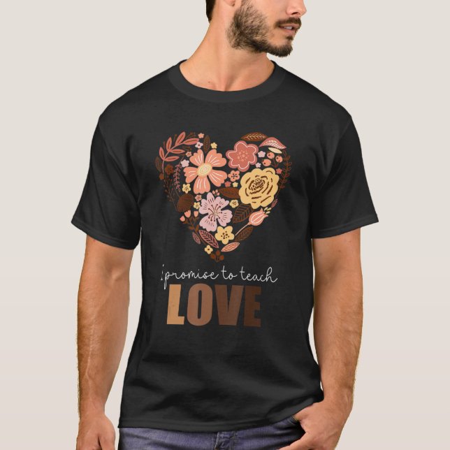 Versprechen, Liebe Blumenherz Melanin Black H T-Shirt (Vorderseite)