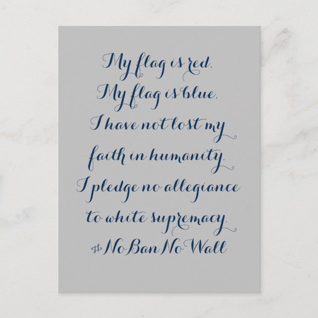 Versprechen Sie, sich der weißen Vorherrschaft nic Postkarte (Vorderseite)