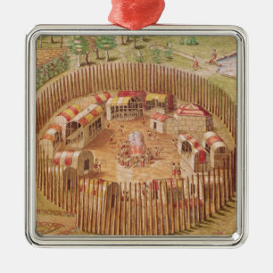 Verstärktes indisches Dorf, von 'kurzem Ornament Aus Metall