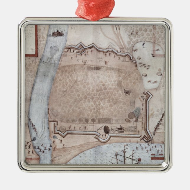 Verstärktes Lager, Puerto Rico Silbernes Ornament (Vorne)