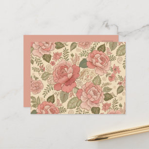 Verstaubte Florale Muse - Verstaubte Rosen-Salbei- Postkarte