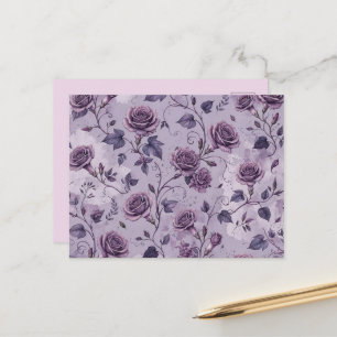 Verstaubte Lavendel-Rosa-Träumerische Farbtöne Flo Feiertagspostkarte