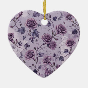 Verstaubte Lavendel-Rosa-Träumerische Farbtöne Flo Keramik Ornament