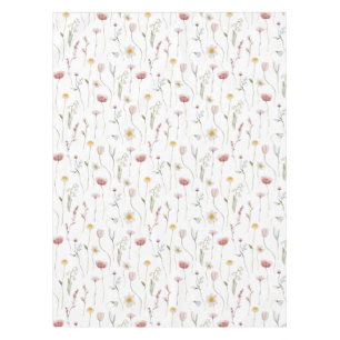 Verstaubte rosa Aquarell-Wildblume Tischdecke