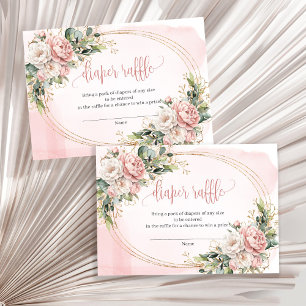 Verstaubte rosa Blumen Eukalyptus Baby Shower Tomb Begleitkarte