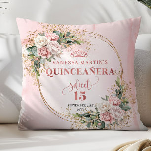Verstaubte rosa Blumen Grünzeug Süße 15 Dekorative Kissen