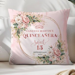 Verstaubte rosa Blumen Grünzeug Süße 15 Kissen Ges