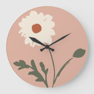 Verstaubte Rose-Cream Moderne Farmhaus Einzel-Dais Große Wanduhr