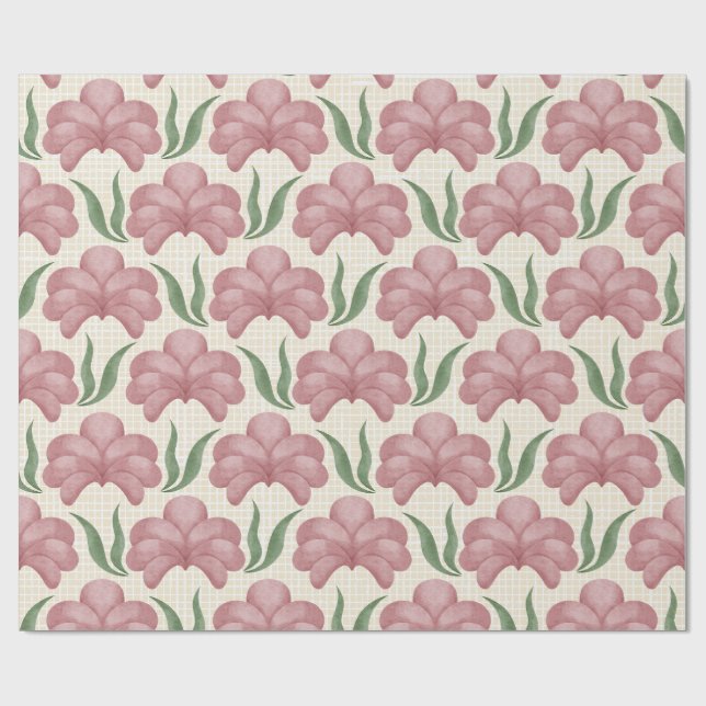 Verstaubte Rose Flora Geschenkpapier (Flach)