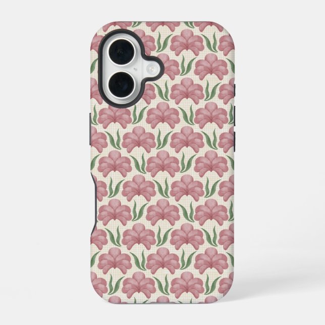 Verstaubte Rose Flora iPhone 16 Hülle (Rückseite)