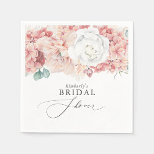 Verstaubte Rose Pfirsich Blumen Baby- / Hochzeitsd Serviette