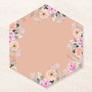Verstaubte Rose Retro floral (ohne Text) Untersetzer