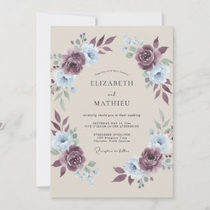 Verstaubte Rosen - Zarte florale Hochzeit Einladung